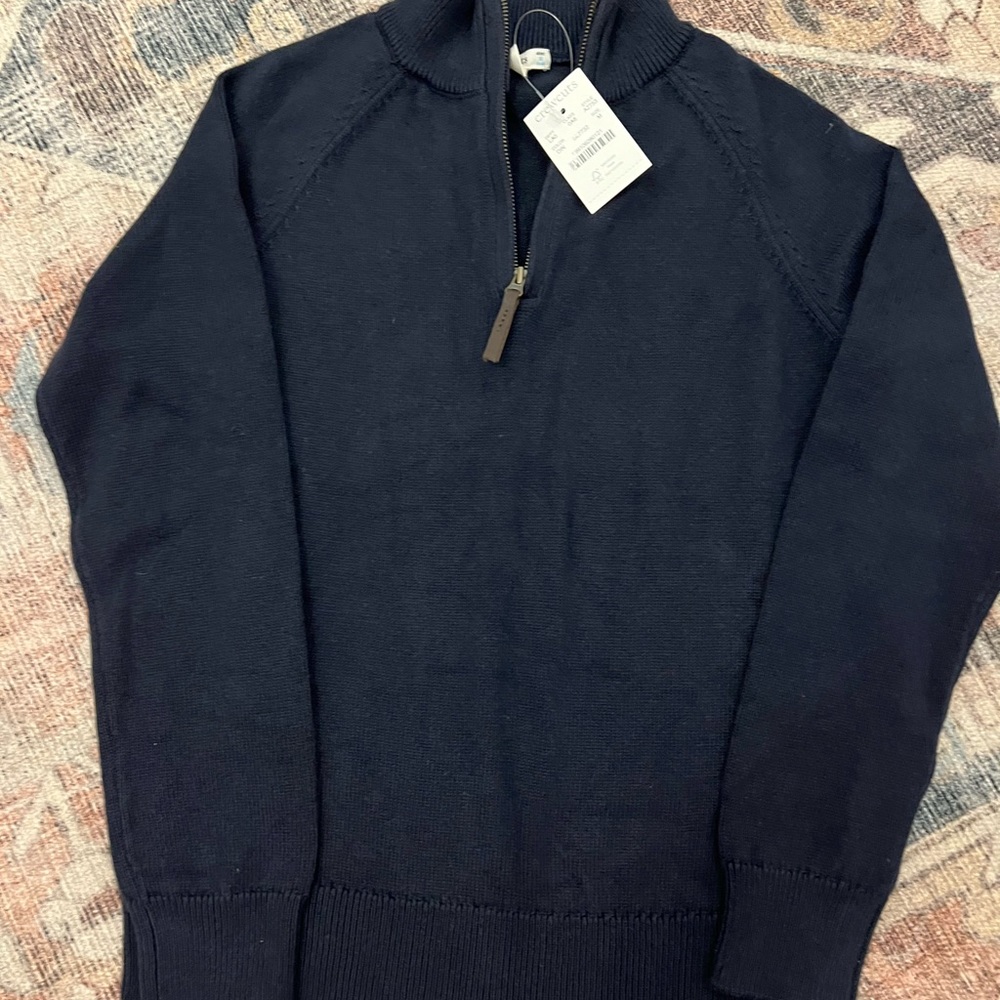 Boys J Crew navy quarter zip up. New